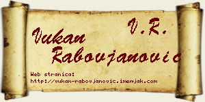 Vukan Rabovjanović vizit kartica